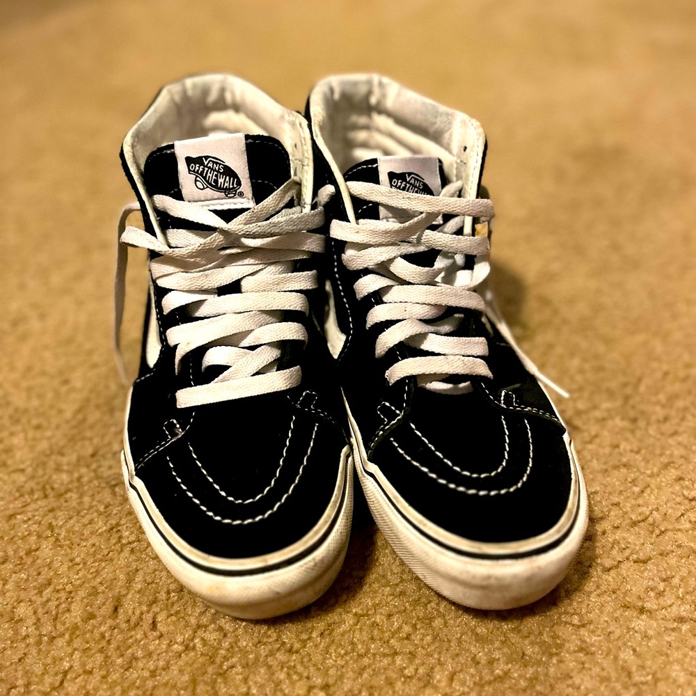 Vans Black and White High-Top Sneakers
